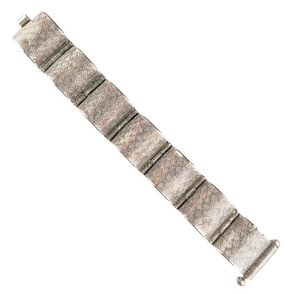 Sterling Silver Embossed Barrel Link Bracelet