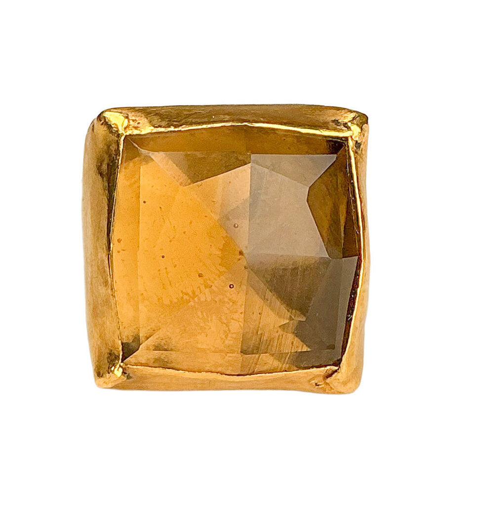 Nava Zahavi 24k Gold & Silver Ring w. Topaz