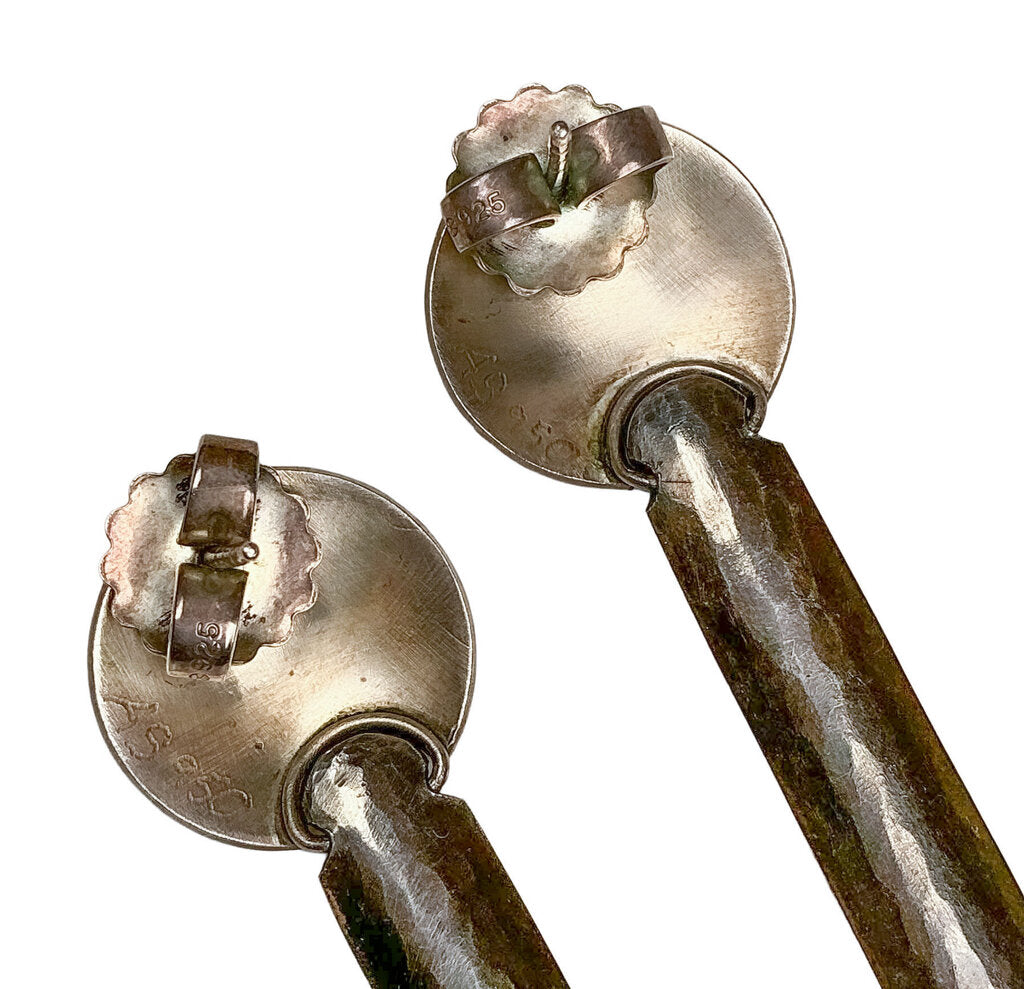 Agnes Seebass Oxidized Silver & 24KG Drop Earrings