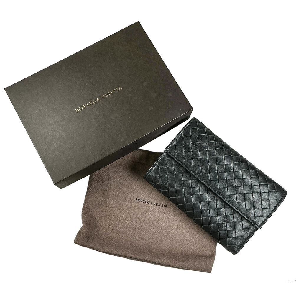 Bottega Veneta Intrecciato Flap Wallet