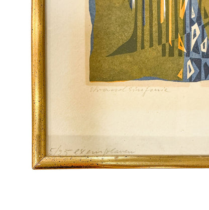 "Strand Sinfonie" Erich Muller-Kraus. Signed/Numbered Colored Woodblock.
