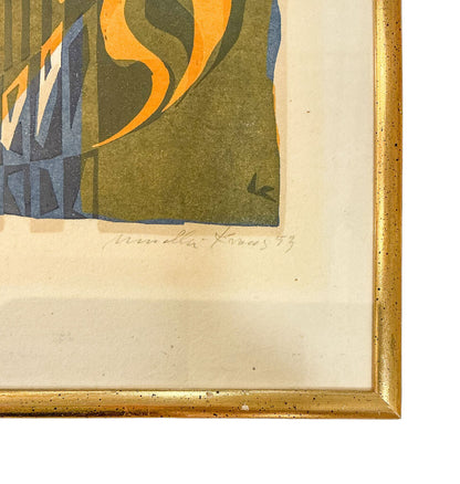 "Strand Sinfonie" Erich Muller-Kraus. Signed/Numbered Colored Woodblock.