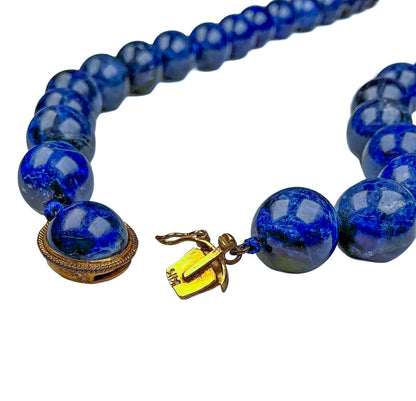 Lapis Lazuli & Jadeite Bead Necklace w14K YG
