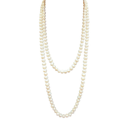 Knotted Freshwater Pearl Rope Necklace