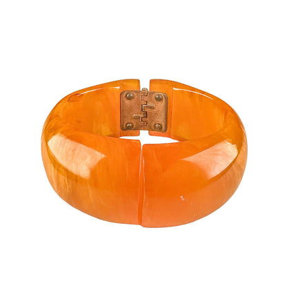 Bakelite Marbled Butterscotch Hinged Bracelet