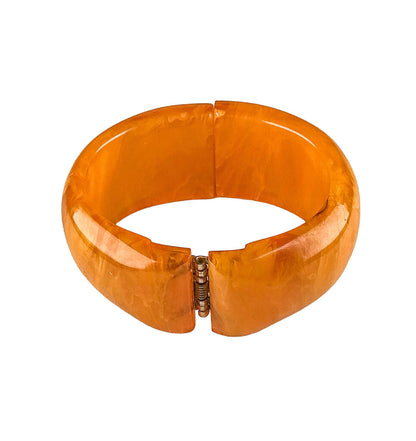 Bakelite Marbled Butterscotch Hinged Bracelet