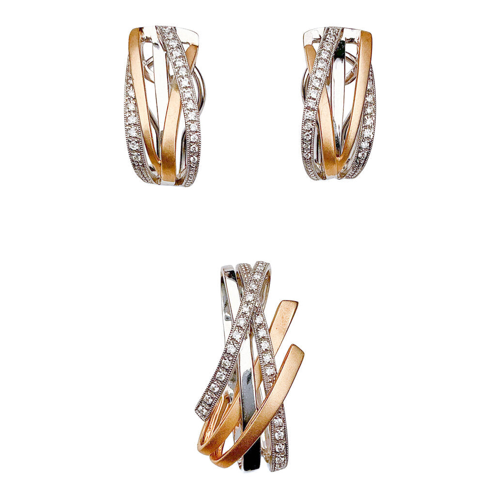 18K WG & Diamond Earring & Pendant Set