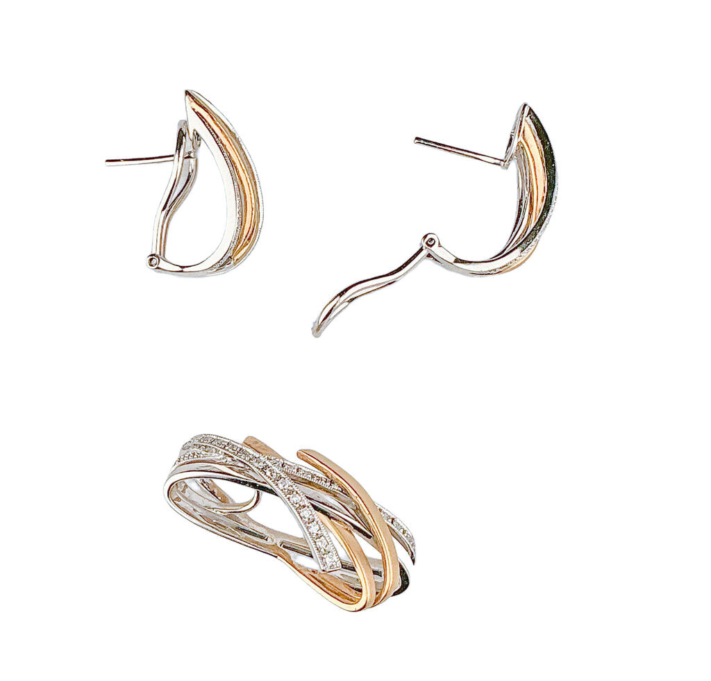 18K WG & Diamond Earring & Pendant Set