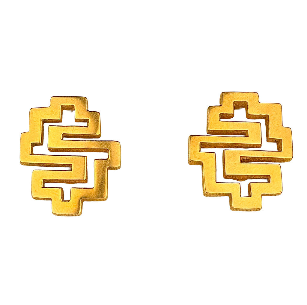 Vintage LALAoUNIS 18K YG Geometric Clip Earrings