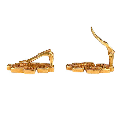 Vintage LALAoUNIS 18K YG Geometric Clip Earrings