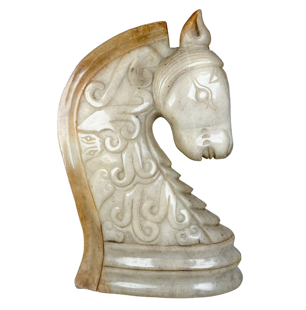 Chinese Carved Jade Imperial Horse Head 20c