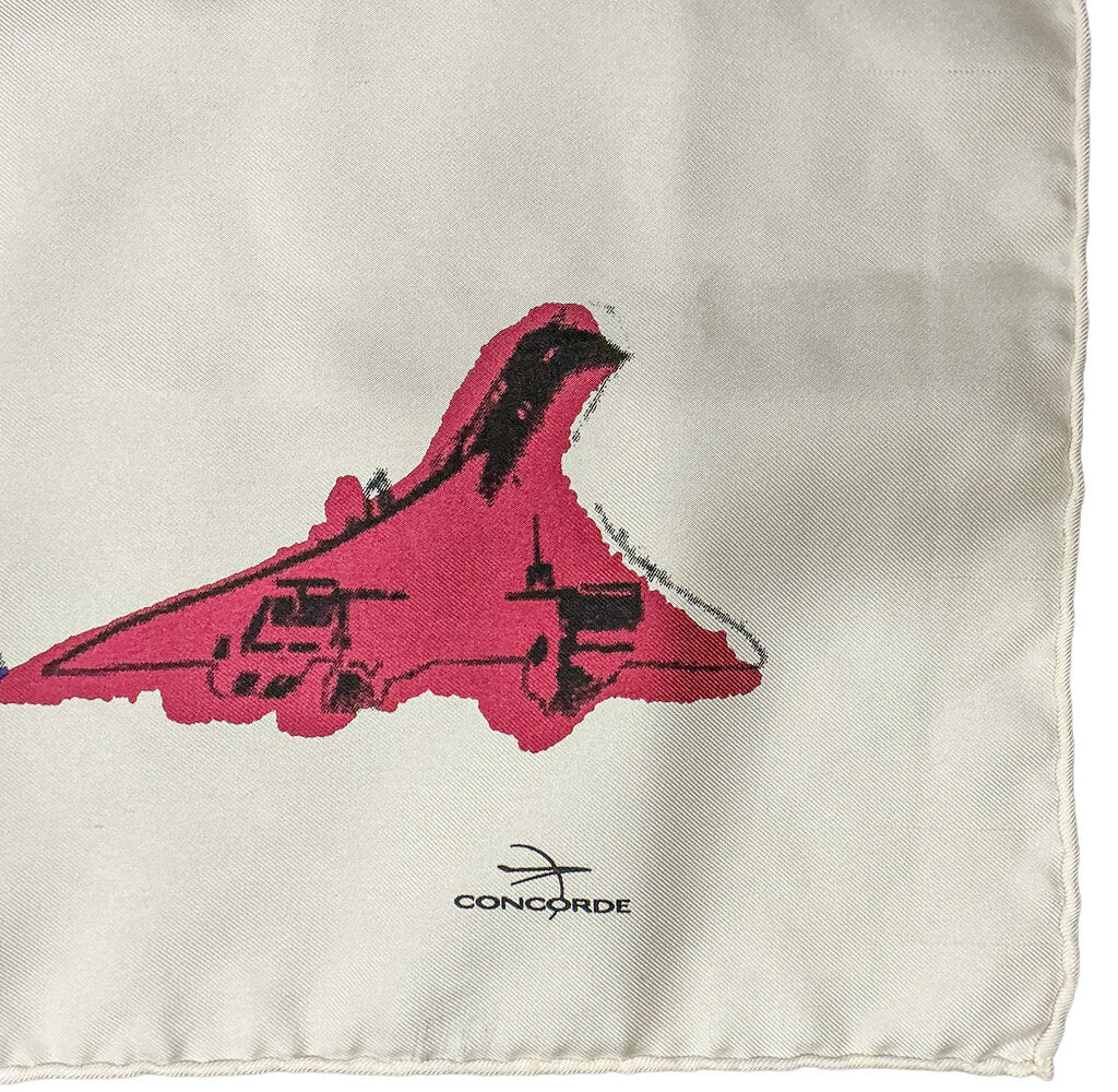 Vntg Air France Concorde Silk Scarf by Jean Boggio