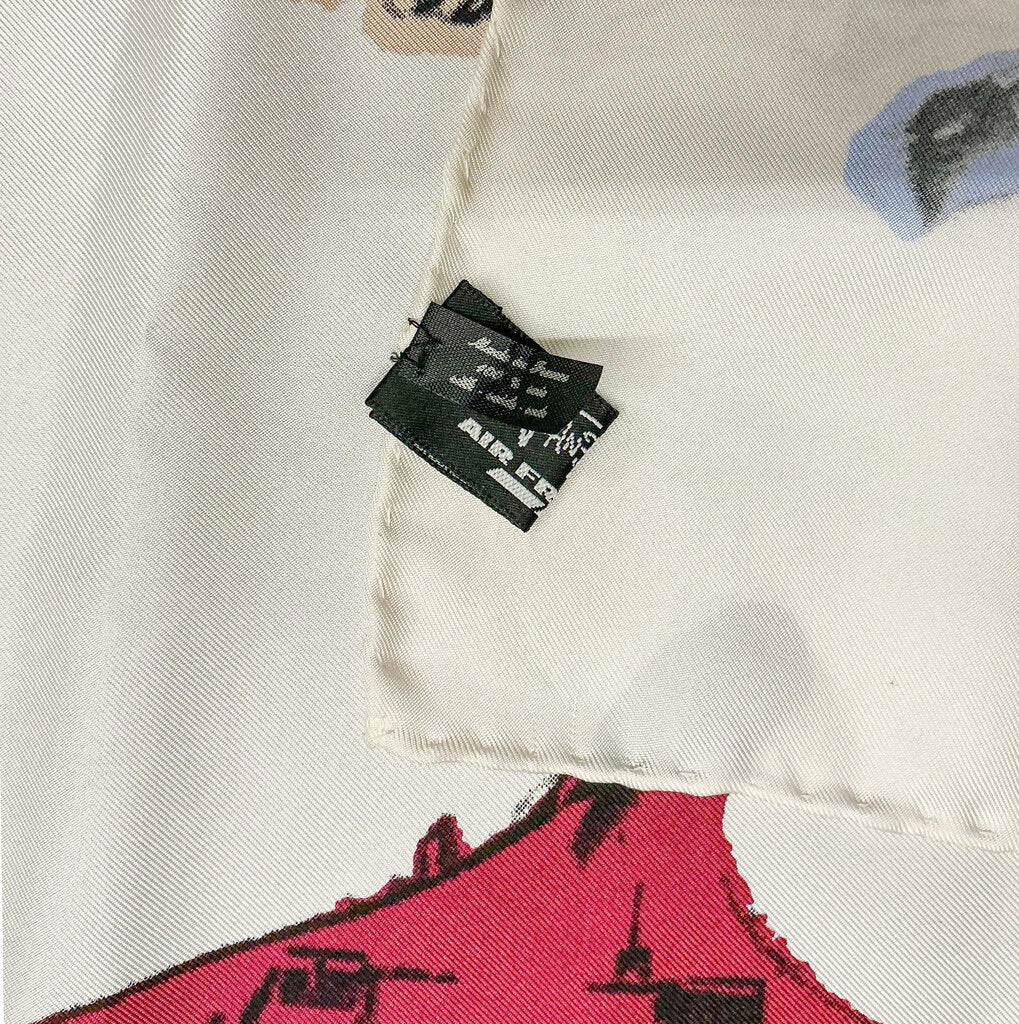 Vntg Air France Concorde Silk Scarf by Jean Boggio