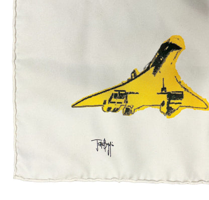 Vntg Air France Concorde Silk Scarf by Jean Boggio