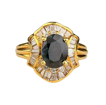 18k YG Sapphire & Diamond Ring