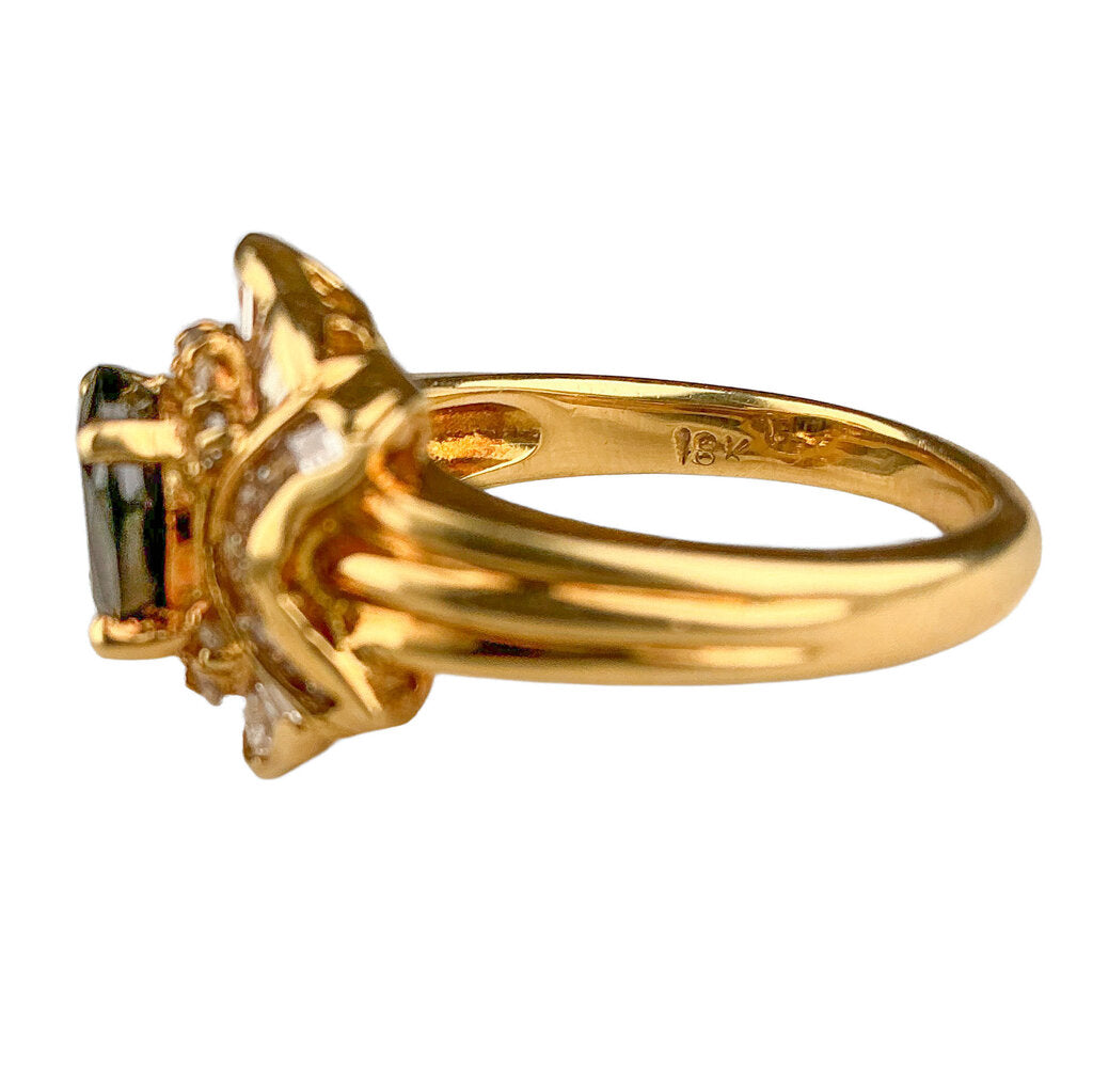 18k YG Sapphire & Diamond Ring