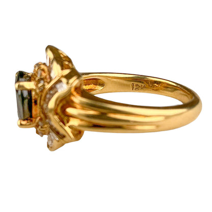 18k YG Sapphire & Diamond Ring