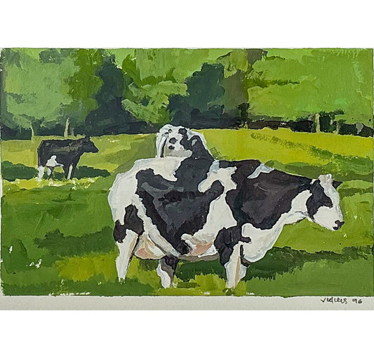 Vickers, Cows Grazing, Gouache on Paper