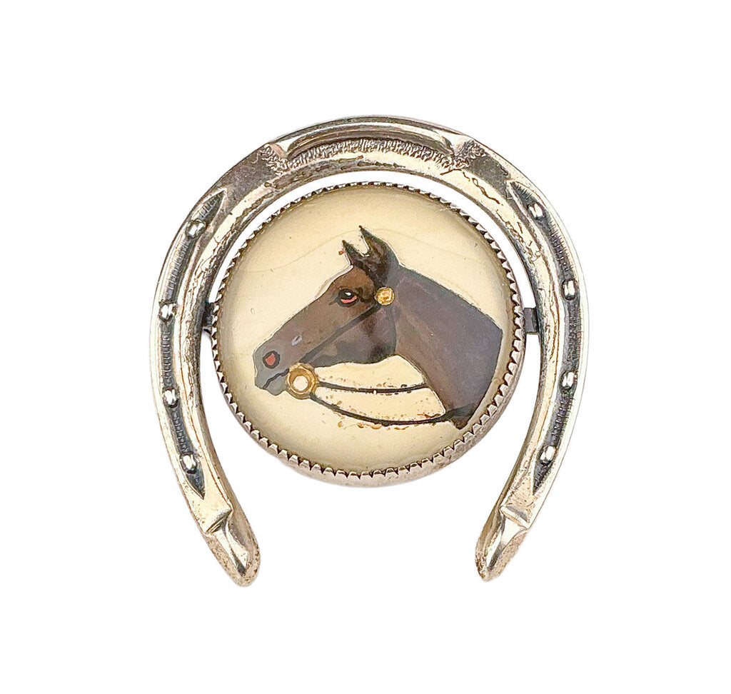 Vintage Sterling Essex Crystal Equestrian Pin