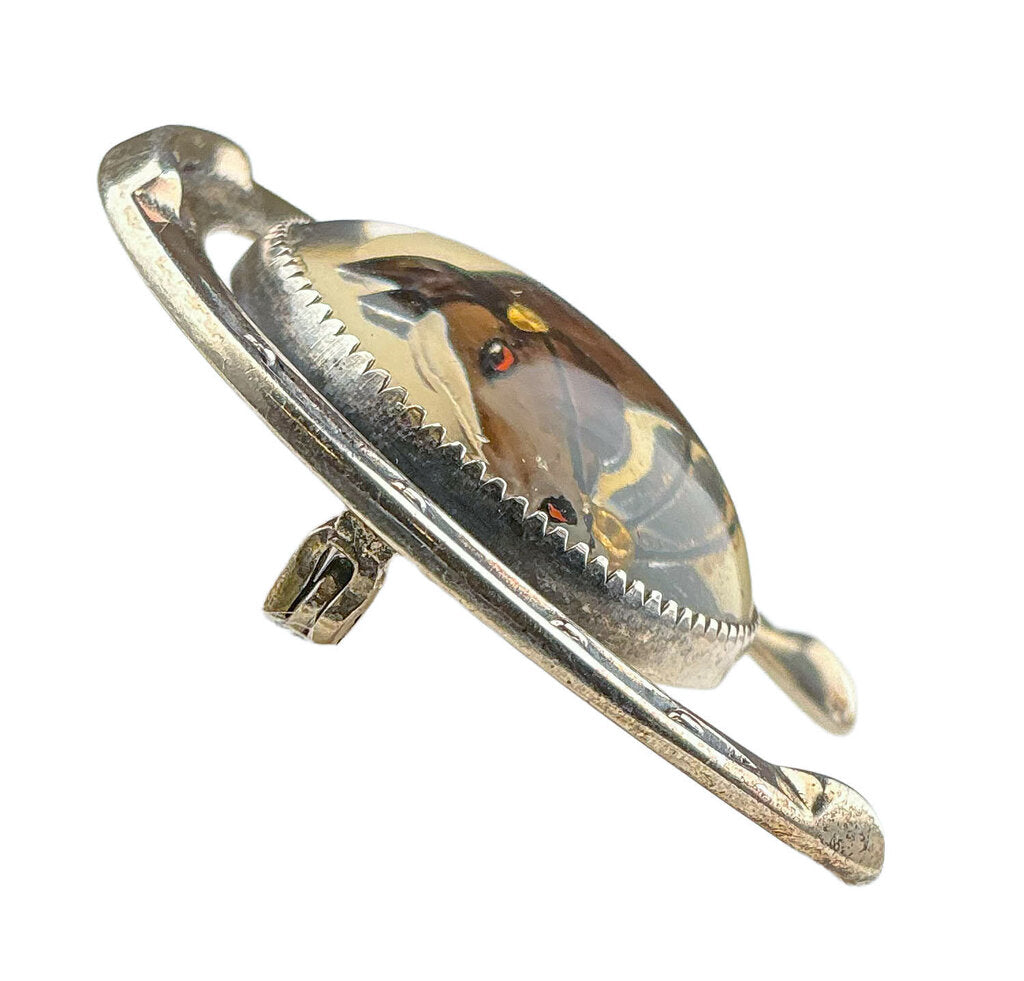 Vintage Sterling Essex Crystal Equestrian Pin