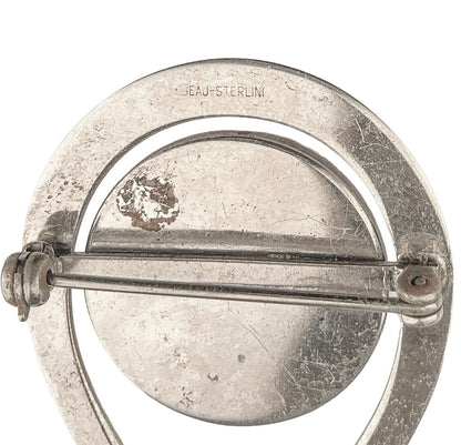 Vintage Sterling Essex Crystal Equestrian Pin