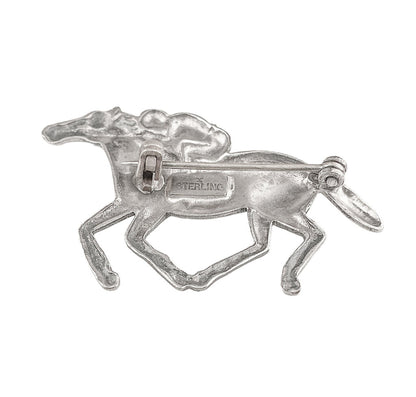 Vintage Sterling Horse & Jockey Pin