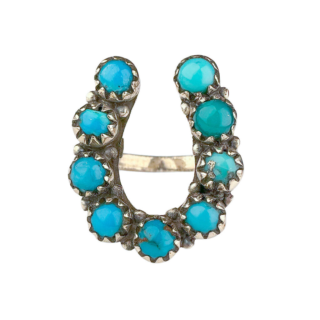 Sterling & Turquoise Horseshoe Ring
