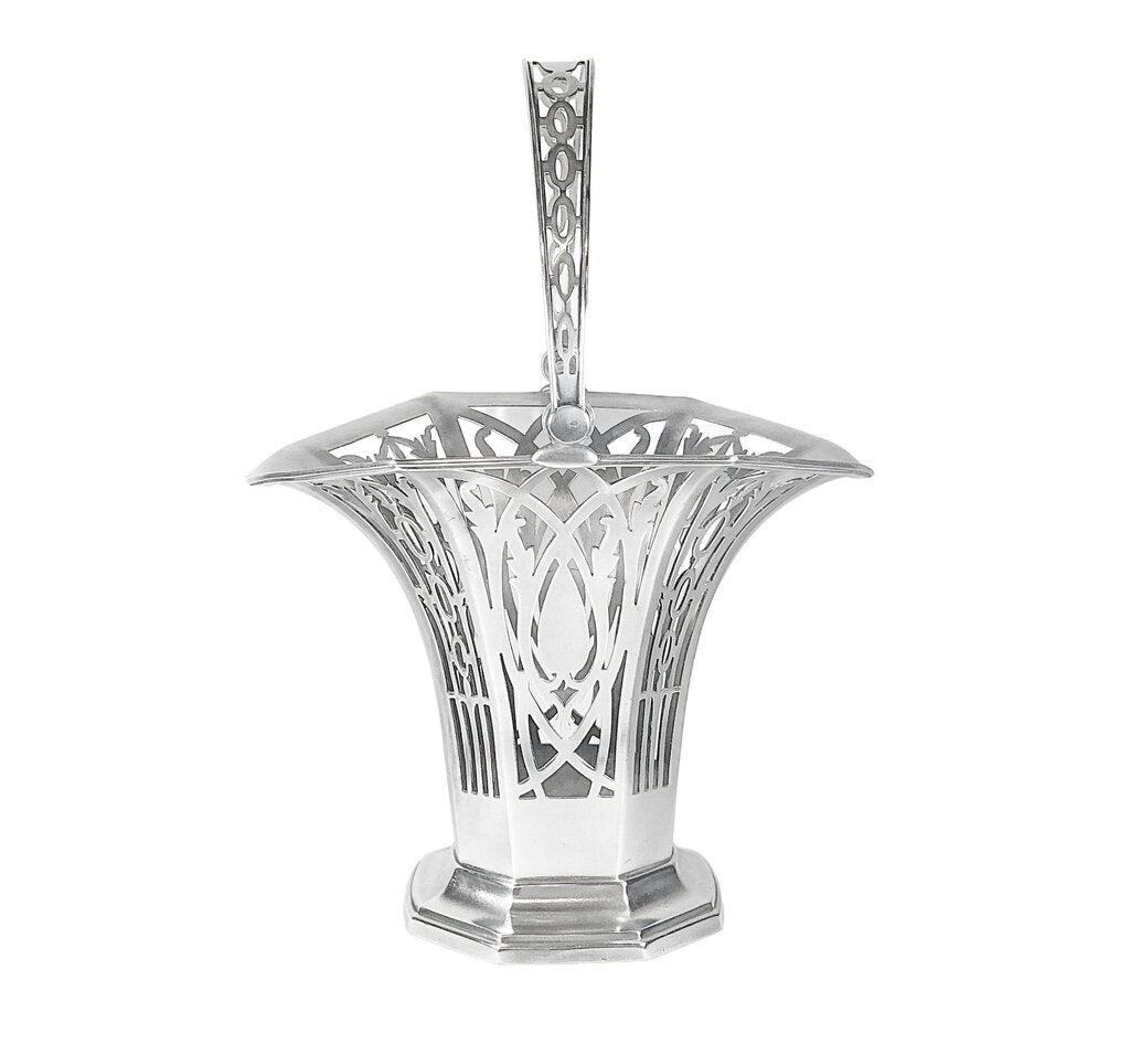 Edwardian Silver Plate Reticulated Bride's Basket