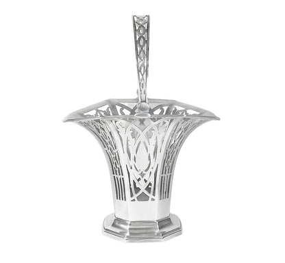 Edwardian Silver Plate Reticulated Bride's Basket