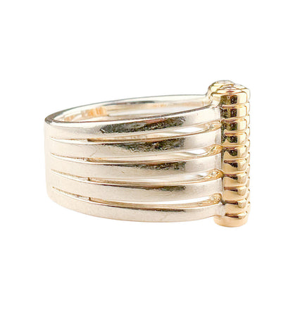 CAST 14K YG & Sterling Ring set w/ Diamonds