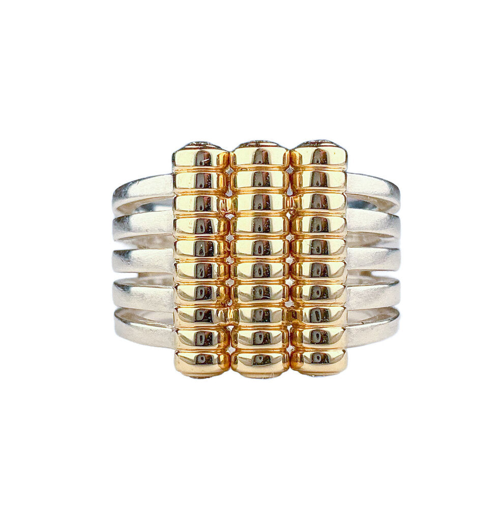 CAST 14K YG & Sterling Ring set w/ Diamonds