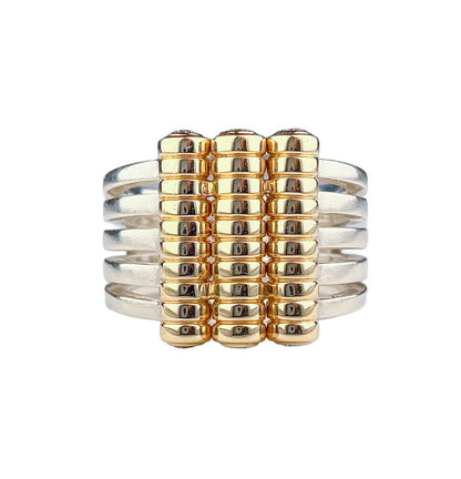 CAST 14K YG & Sterling Ring set w/ Diamonds