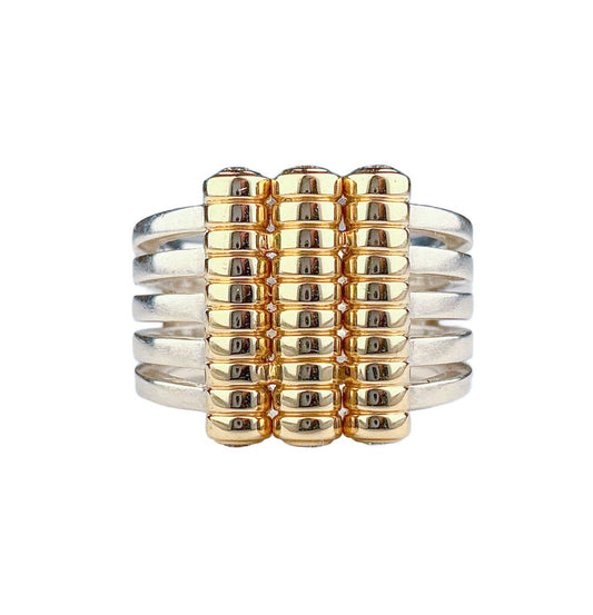 CAST 14K YG & Sterling Ring set w/ Diamonds