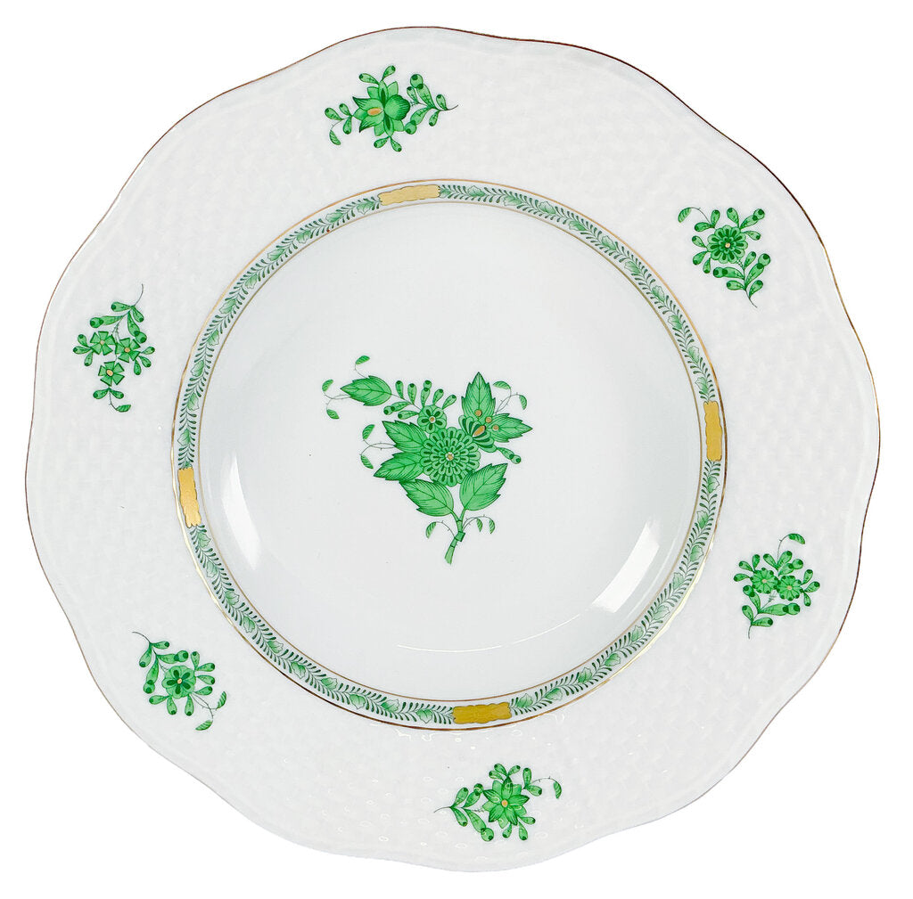 4PC Herend Green Chinese Bouquet Soup Plates
