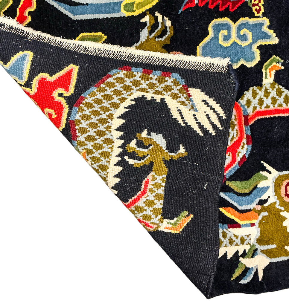 Tibetan/Chinese Style Dragon & Pheonix Wool Rug
