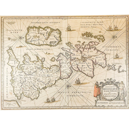Rare 1646 Antq Map of British Isles by Jan Jansson - Opportunity Shop DC