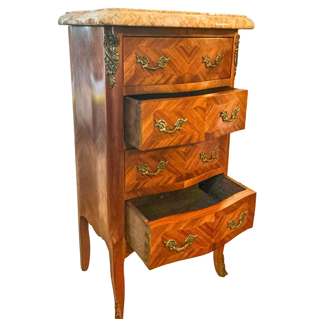 Pair of Louis XV Revival Marquetry Chests