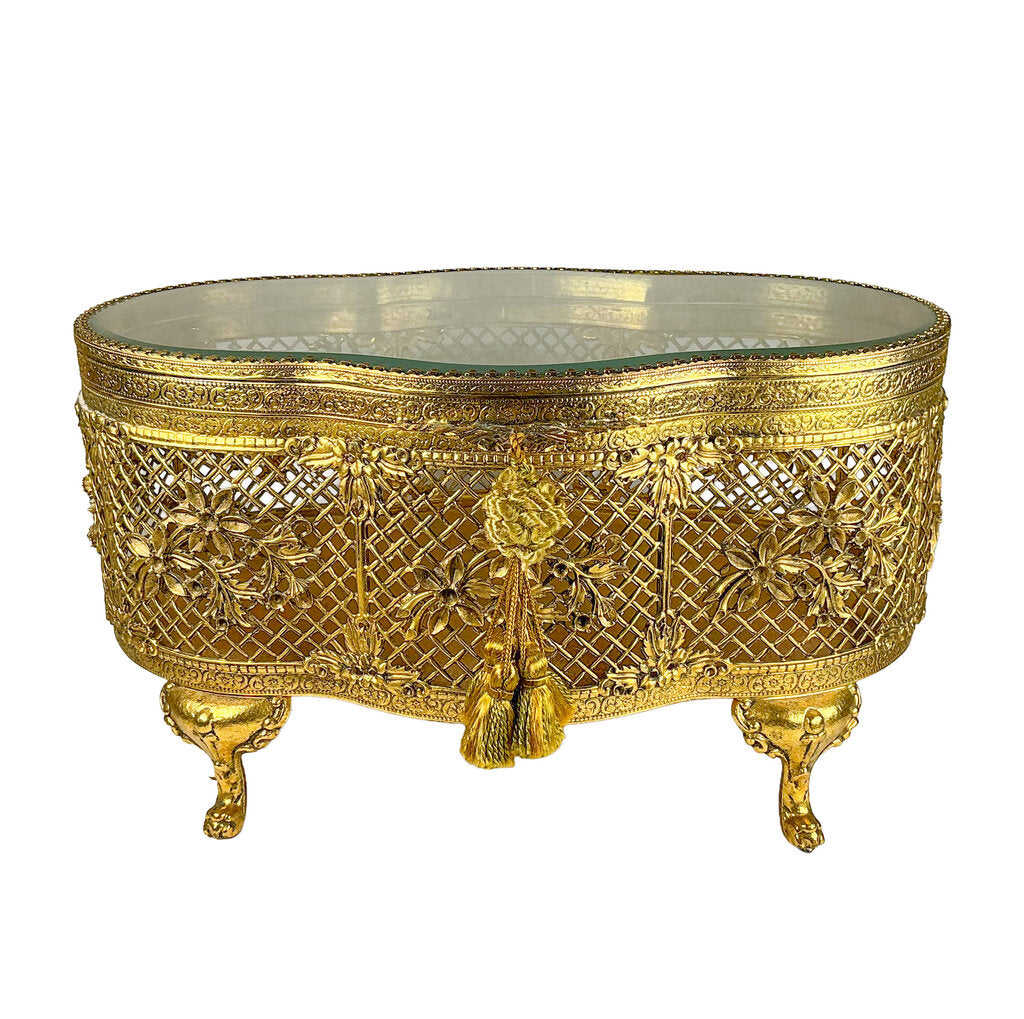Hollywood Regency Ormolu & Glass Box