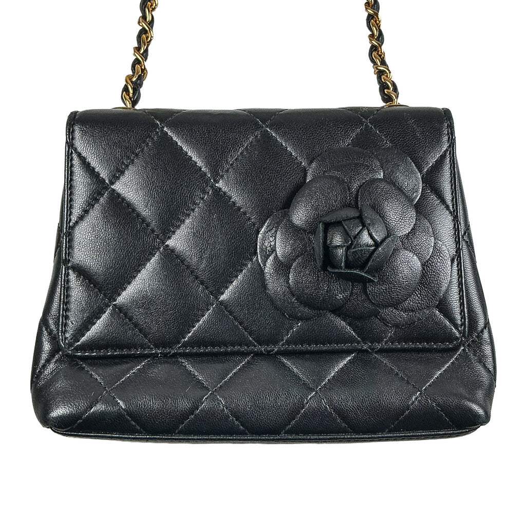 Vintage 90s Chanel Quilted Camellia Bag