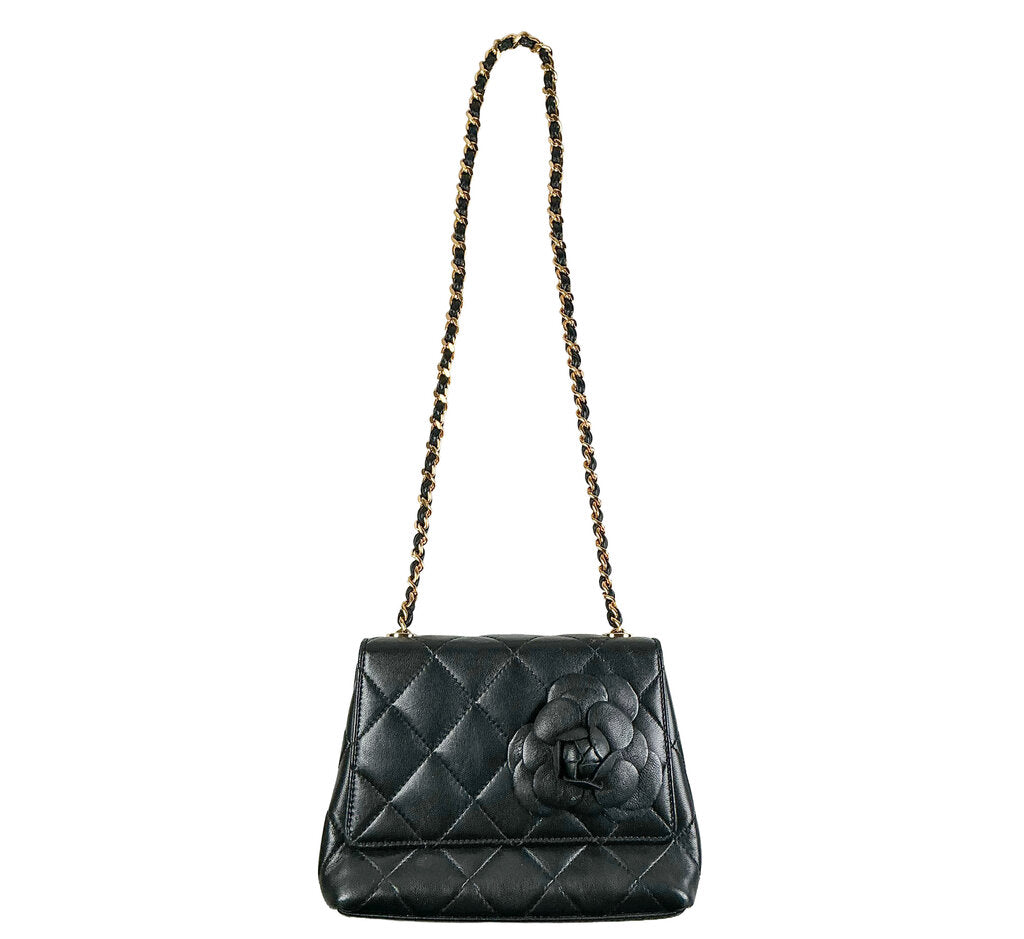 Vintage 90s Chanel Quilted Camellia Bag
