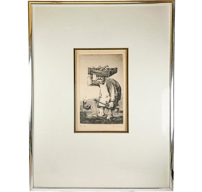 Perry Oliver, "To Pick a Fish", Signed & Numbered Etching