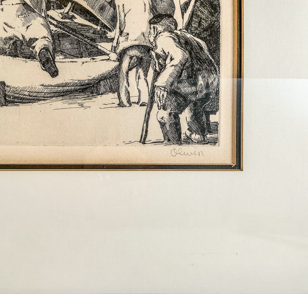 Perry Oliver, "Virgin of the Sea" Signed & Numbered Etching