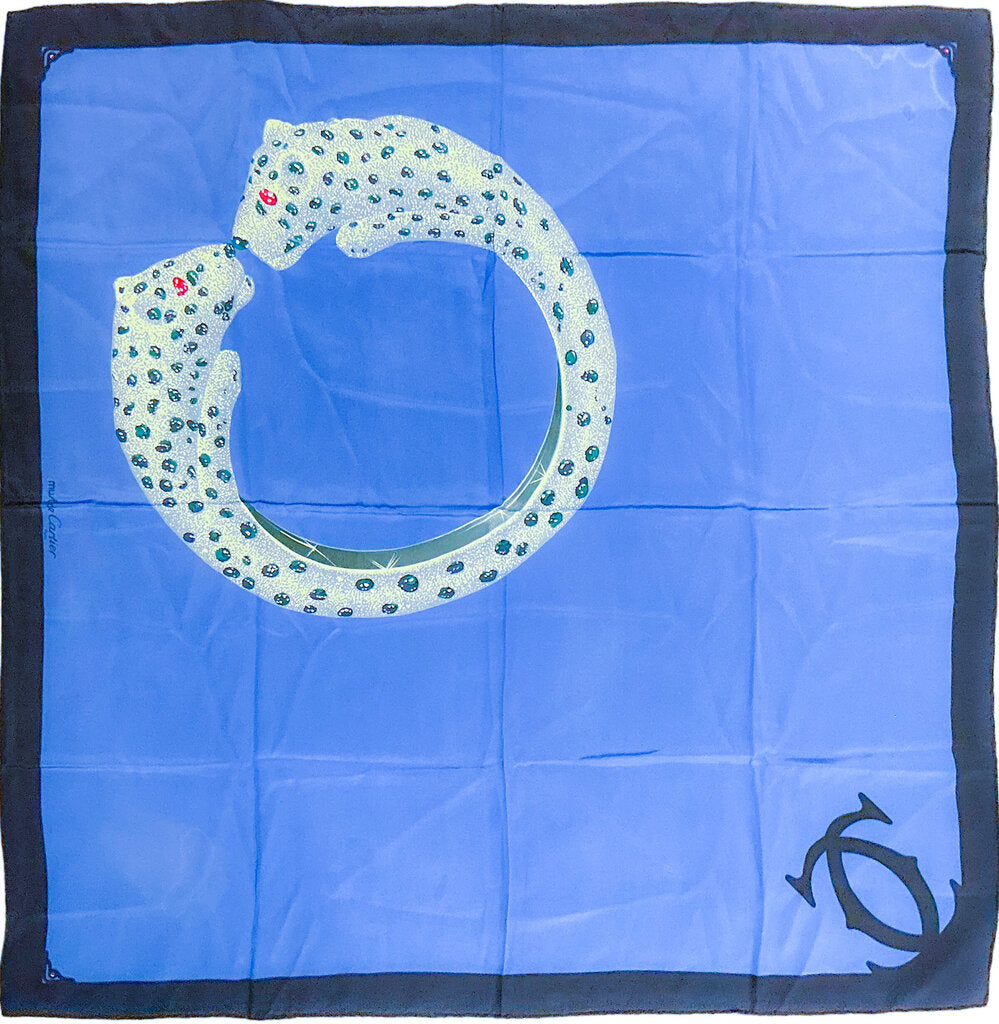 Cartier Blue Jeweled Scarf, Orig 495