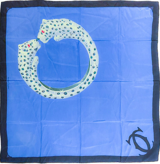 Cartier Blue Jeweled Scarf, Orig 495