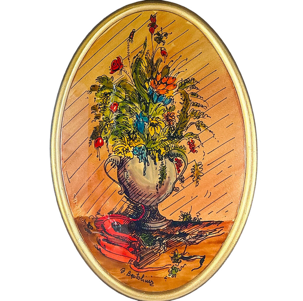 Mid-Century Italian Enameled Sterling Plaque