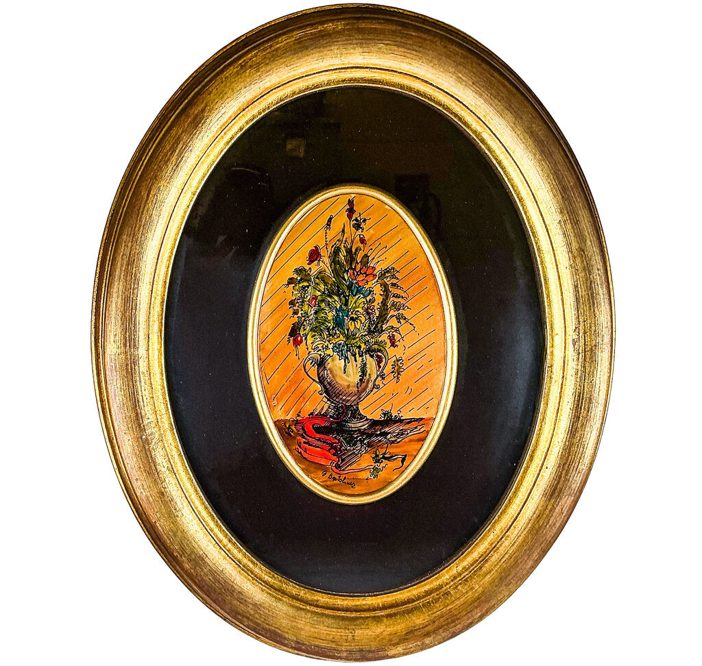 Mid-Century Italian Enameled Sterling Plaque