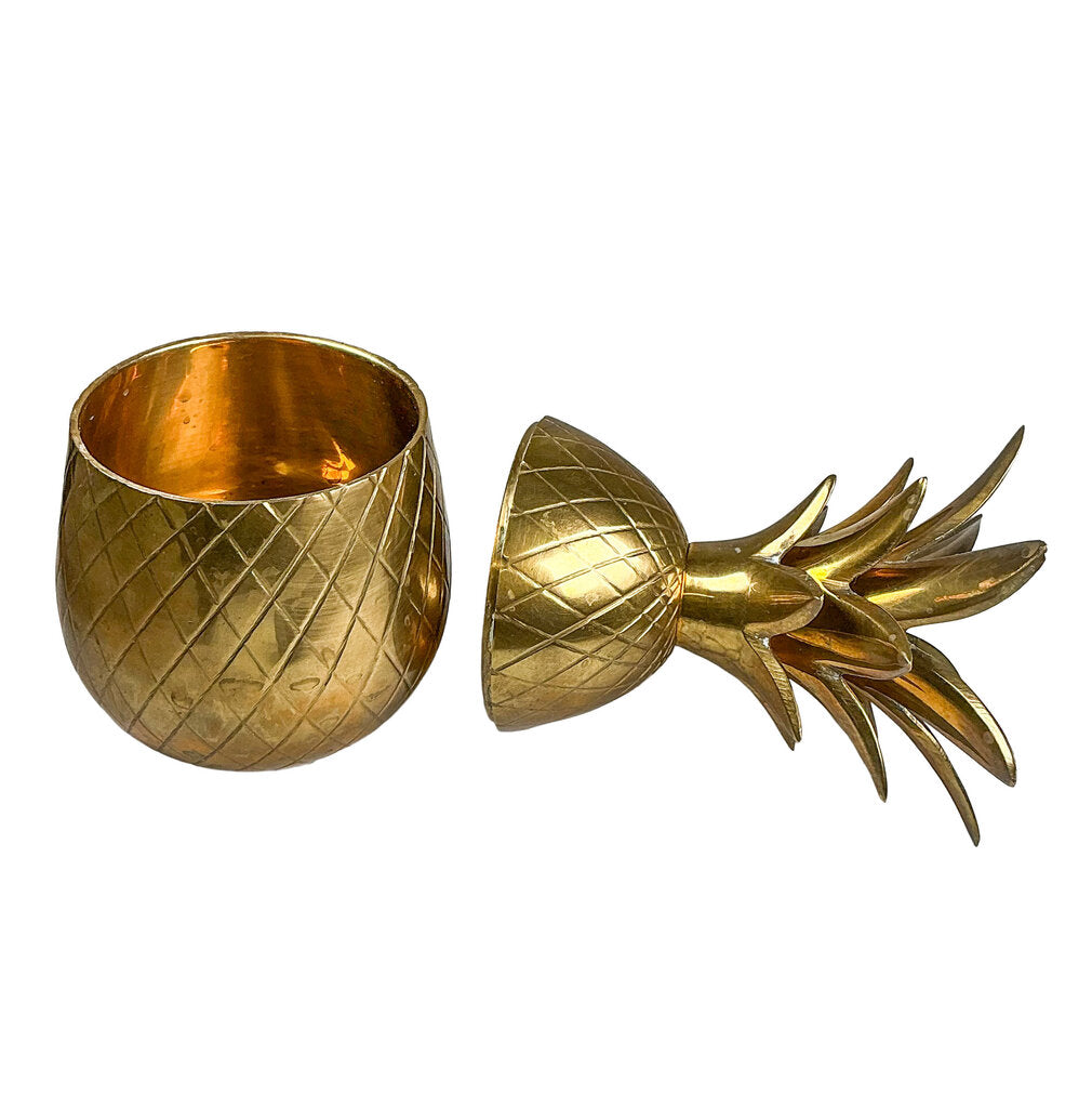 Brass Pineapple Lidded Container