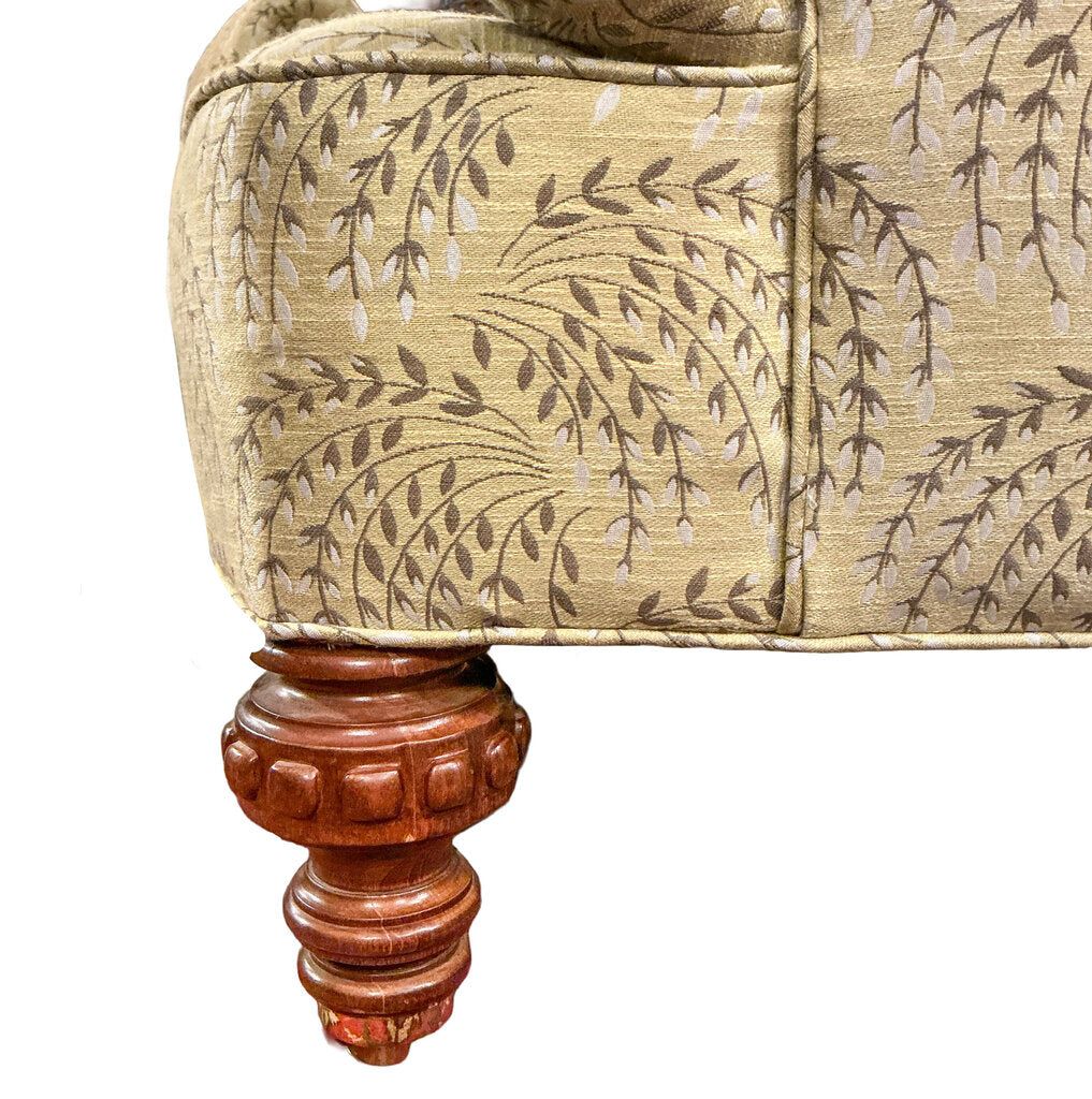 Tufted Barrel Chair w Pollack Willow Fabric