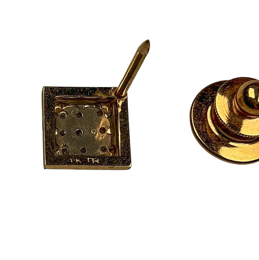 14K Yellow Gold Diamond Tie Tack