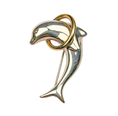 Tiffany & Co. 18K & Sterling Dolphin Brooch